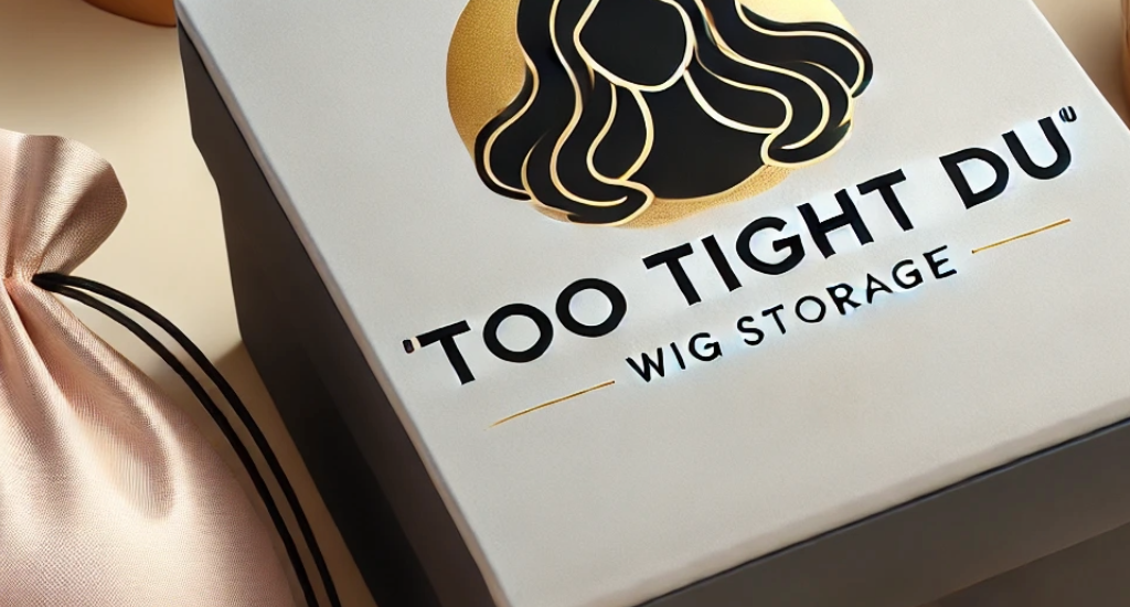 "Stylish wig storage box from Too Tight Du, designed to keep wigs organized and protected, displayed with elegant simplicity."